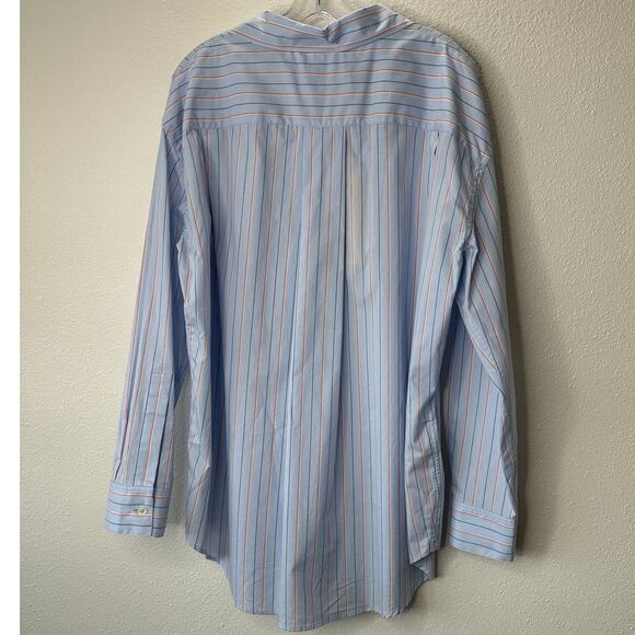 NWT Marni Camicia Organic Striped Cotton Poplin Iris Blue Collared Shirt 42 / 10 - Picture 7 of 16